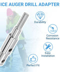 Two Stage Auger Drill Adapter For One Half Inch Chuck Fits Three Quarter Inch And Seven Eighths Inch Auger Shafts with features