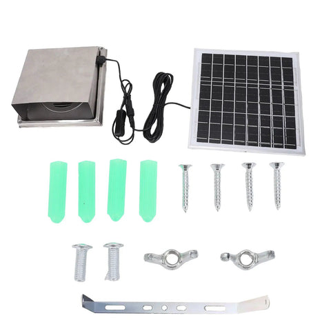 Solar Exhaust Fan Kit With 8W Panel For Greenhouses Sheds Porta Potty Dog Houses And Chicken Coops And More 7.3 Inch Ventilation Fan Pulls Hot Air And Odors Out Keeps Indoor Air Fresh Portable Easy Install