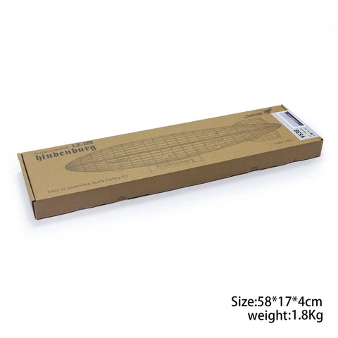 Packaging of Dope 3D Zeppelin Puzzle Kit With Acrylic Display Light Box For Adults, Hindenburg 1:453 Scale.