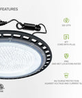 Powerhouse 200W LED Low Bay Light For Warehouse Garage And Workshop With 23900 Lumens 5000K Bright White IP65 features
