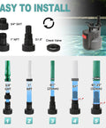 Submersible Sump Pump 3/4HP 3300GPH Utility Water Pump With Auto Manual Control And Integrated Float Switch 16.4 Ft Cord setup steps and fittings