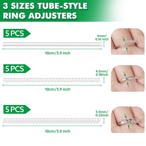 Ring Sizer Adjusters For Loose Rings 15 Pack Invisible Spacer Guards And Tighteners For Women And Men Fits Almost Any Ring Size