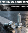 Heavy Duty License Plate Screws Set With Nylon Inserts For Front And Rear Bolts Anti Rust 4 Pack Keeps Your Number Plates Secure On Most Vehicles Durable Silver Finish Includes 1x0.5x0.5 Inch Size shown on wet surface.