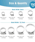 Size and quantity of All Purpose Hose Clamps Kit For Plumbing, Automotive And Mechanical Projects, Heavy Duty Adjustable Worm Gear Clamps In 0.25 To 2 Inches (6 To 51 Millimeters), 304 Stainless Steel Assorted Sizes For Tight Leak Free Fits displayed.