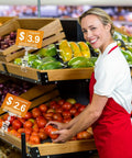 50 Pack Plastic Sign Holder Clips With Swivel Rotatable Ball Joint Design For Price Tags on supermarket produce displays