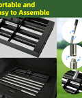 Pro Grade Lawn Leveling Rake With 17 By 10 Inch Stainless Steel Head And 6.5 Foot Adjustable Handle Dual Roller Design parts