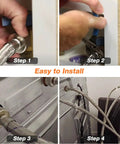 Installation steps of 15ft Braided Stainless Steel Washing Machine Hose Set, Hot and Cold Water Lines, 3/4 Inch Standard Fittings.