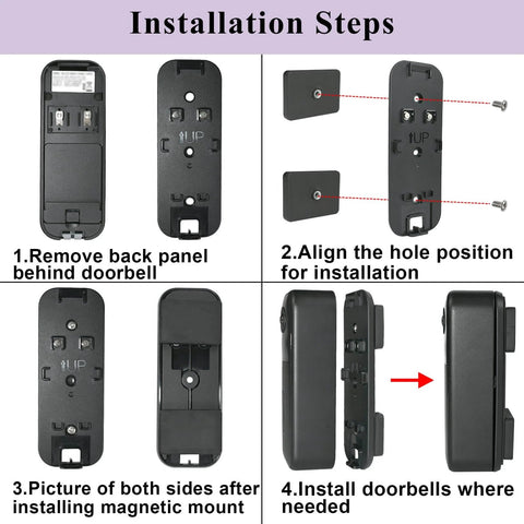 Installation steps for Magnetic Doorbell Camera Mount For Video Doorbell 2nd Gen No Drilling Holder Magnet Mount