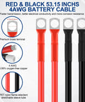 Remote Battery Jump Post Kit With Three Eighth Inch Stud Beefed Up Heavy Duty Mounting Bracket 4 AWG Cables Insulated Boots