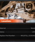 Heavy Duty Rear Carrier Differential Assembly For Cadillac CTS 2014 Through 2019 With 2.85 Gear Ratio shown mounted under vehicle.