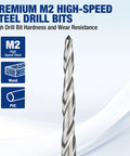 M2 high-speed steel drill bit, front view; for wood and PVC