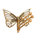 Knockout Brass Butterfly Swivel Hook Foldable Tri Arm Gold Finish Coat Rack, intricate butterfly design, size 80 x 95 x 70 mm.