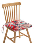 2 Pack Outdoor Indoor Wicker Patio Seat Cushions With Ties For Dining Chairs 17 X 17 Inches Blue And Red Leaves Soft Polyester