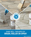 Application methods for Stone Sealer That Keeps It Tight, Penetrating Water Repellent, Silane Siloxane, natural finish, 5 gallons.