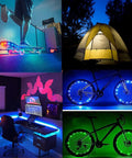 Rechargeable Battery Powered LED Strip Lights 30Ft RGB 5050 With Remote Control, 270 LEDs illuminating various outdoor and indoor uses