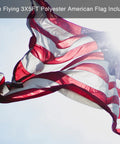 Heavy Duty In Ground Flag Pole Kit With 1 Inch Stainless Steel Shaft, American flag waving on a sunny day