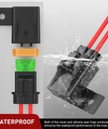 Boss Level Tank Tough Heavy Duty Inline Fuse Holder 6 Pack 12 Gauge Waterproof ATC ATO Blade compatible adapter seal and wiring