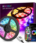 25 Foot RGB LED Strip Lights With App Control And Music Sync Dope Color Changing Tape Lights SMD 5050 RGB box with remote and app control