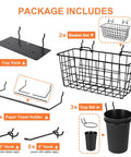 Pegboard Organizer Kit 18 Pack With Hooks Baskets Cups And Trays For Garage Workshop And Craft Room Universal One Eighth And One Quarter Inch Pegboards