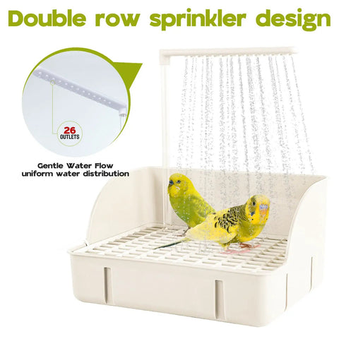 Spacious Expandable Indoor Bird Bath Fountain With Automatic Circulating Faucet And USB Pump Large Bird Bath For Parrots