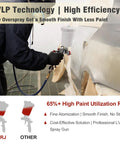 Pro Grade LVLP Spray Gun With Swappable 1.3 To 2.0 Millimeter Nozzles And Integrated Pressure Regulator for auto refinishing in use.