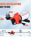 110V Electric Water Pressure Pump 4.0 GPM 50PSI Self Priming Diaphragm Booster with strainer and hoses for easy installation.