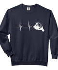 Gyrocopter Autogyro Aviation Heartbeat EKG Pulse Graphic Sweatshirt for Pilots and Aviation Fans Gyroplane Enthusiasts Aircraft Crew Gift Soft Cotton Blend