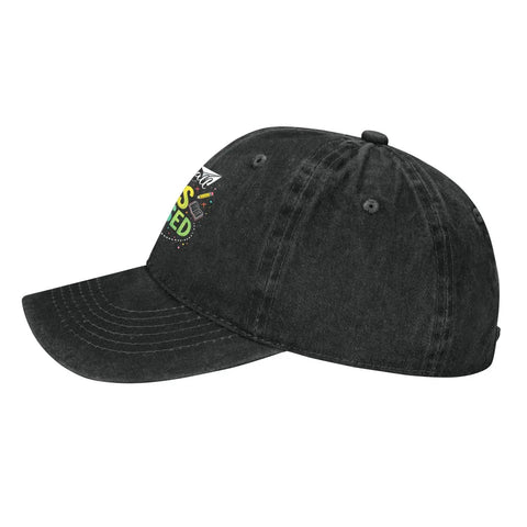 Side view of Washed Distressed Low Profile Baseball Cap For Men, Adjustable Buckle Strap, The Go To Hat That Pairs With Dress Shirts Or Hoodies