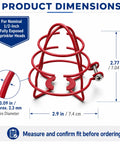 Fire Sprinkler Head Guards For Exposed Half Inch Heads Amp Up Your Rig With Durable Steel Guards Showcasing A Slick Red Powder Coat Finish 12 Pack product dimensions and wire diameter details.