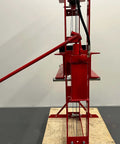 Heavy Duty High Capacity Dual Speed Hydraulic Shop Press providing smooth fast and slow pump action, red steel construction.