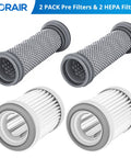 Replacement Vacuum Filter Kit For A10 A11 Hero Master S11 PWRHERO11 Cordless Vacuum Cleaners With 2 Pack Pre Filters And 2 HEPA Filters