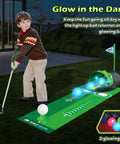 Upgraded Kids Golf Set With Dinosaur Automatic Returner Light Up Night Golf Balls 3 Clubs Putting Mat Ages 3 To 8 Mini Golf Game Kit