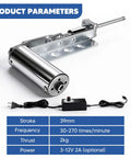 Compact 39mm Stroke Telescopic Linear Actuator With Adjustable Speed DC 3 To 12V shown with specifications and connected components