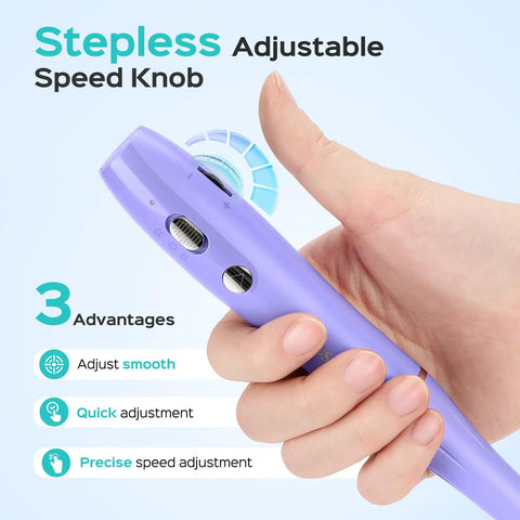 Hand holding Cordless Electric Nail Drill With Stepless Speed Knob, Portable Rechargeable Nail Drill Machine For Acrylic Gel Dip Powder Polish