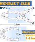 Clear Balloon Arch Clips 30 Pack, 2 Inch Plastic Backdrop Clamps showing size dimensions and maximum opening 1.4 inch