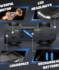 Underneath view of All Terrain RC Police Car Toy One Twenty Two Scale With 2 Point 4 GHz Remote Real Lights Durable ABS Body