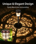 Six Pack RGBW Solar Pathway Lights Outdoor With Auto On Off IP65 Waterproof LED garden path lights casting shadows