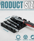 Heavy Duty Tool Drawer Organizer Tray For Ratchets Extensions And Drive Tools Keeps Wrenches Sockets And Bits From Rolling, Maximizes Space And Quick Access For Mechanics DIY Garages Black with tools installed