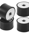 4 Pack Rubber Anti Vibration Mounts With Female Threads For Air Compressors And Industrial Equipment Cylindrical Silent Buffer Pads Heavy Duty Shock Absorbers For Vibration Isolation, 3.00x3.00x2.00 cm, black rubber and metal