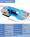 Heavy Duty Electric Welding Strapping Tool And Hot Melt Strapping Machine For 13 Through 16 Mm Pp Pet Straps with dimensions and battery info.