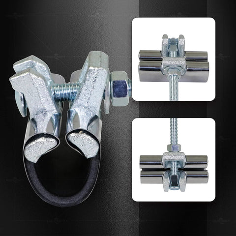Front view of Highcraft 3/4'' IPS pipe repair clamp, stainless steel, 3 in long, Amazon 5-pack.