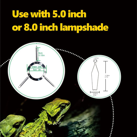 Universal Reptile Habitat Lighting Dome Clips Two Pack No Tool Required Heavy Duty Mesh Screen Mounting Clamps diagram