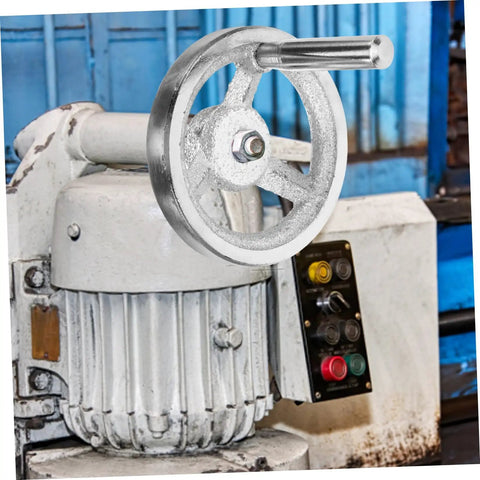 Crank Handle Handwheel for Lathe Carbon Steel Revolving Knob on industrial machine in workshop setting