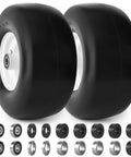 Front 13x6.50-6 Flat Free Mower Tires And Wheels For Zero Turn Mowers With Smooth Tread No Flat Needed Centered Hub