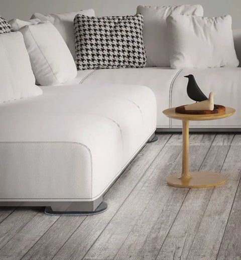 Couch on XL Oval Felt Furniture Sliders For Hard Surfaces Set Of 4 Reusable Anti Slip Moving Pads shown on hardwood floor