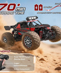 High Speed 30 KMH All Terrain RC Car 1 14 Scale Remote Control Truck With 2.4GHz Radio Dope Dual Rechargeable Batteries Ideal Gift for Boys Aged 8 12 and Adults Off Road Racing Fun kicking up sand