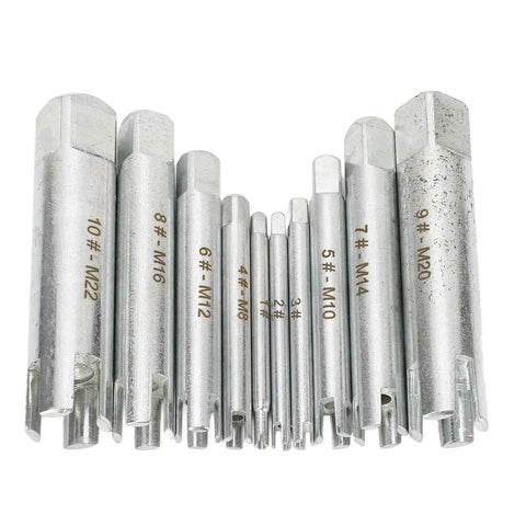 Ultimate Damaged Screw Extractor Kit With 10 Pieces Of Hardened Alloy Steel Bits To Quickly Remove Rusty Stripped Screws For All Your DIY Projects And Home Repairs Without Wasting Time Or Breaking Valuable Tools. 10-piece alloy steel bits