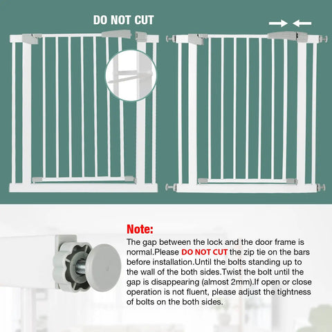 Extra Wide 57 To 59.8 Inch Baby Gate For Doorways And Stairs, Pressure Mount, installation instructions illustration