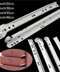 Beefy Heavy Duty Drawer Slides With Full Extension For Cabinets And Desks, 14 Inch tracks displayed with multiple angle views