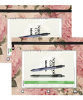 Floral Roses Zippered Coupon Binder Organizer For School Supplies Keeps Coupons Store Cards And Rebates In One Case Two-Pack